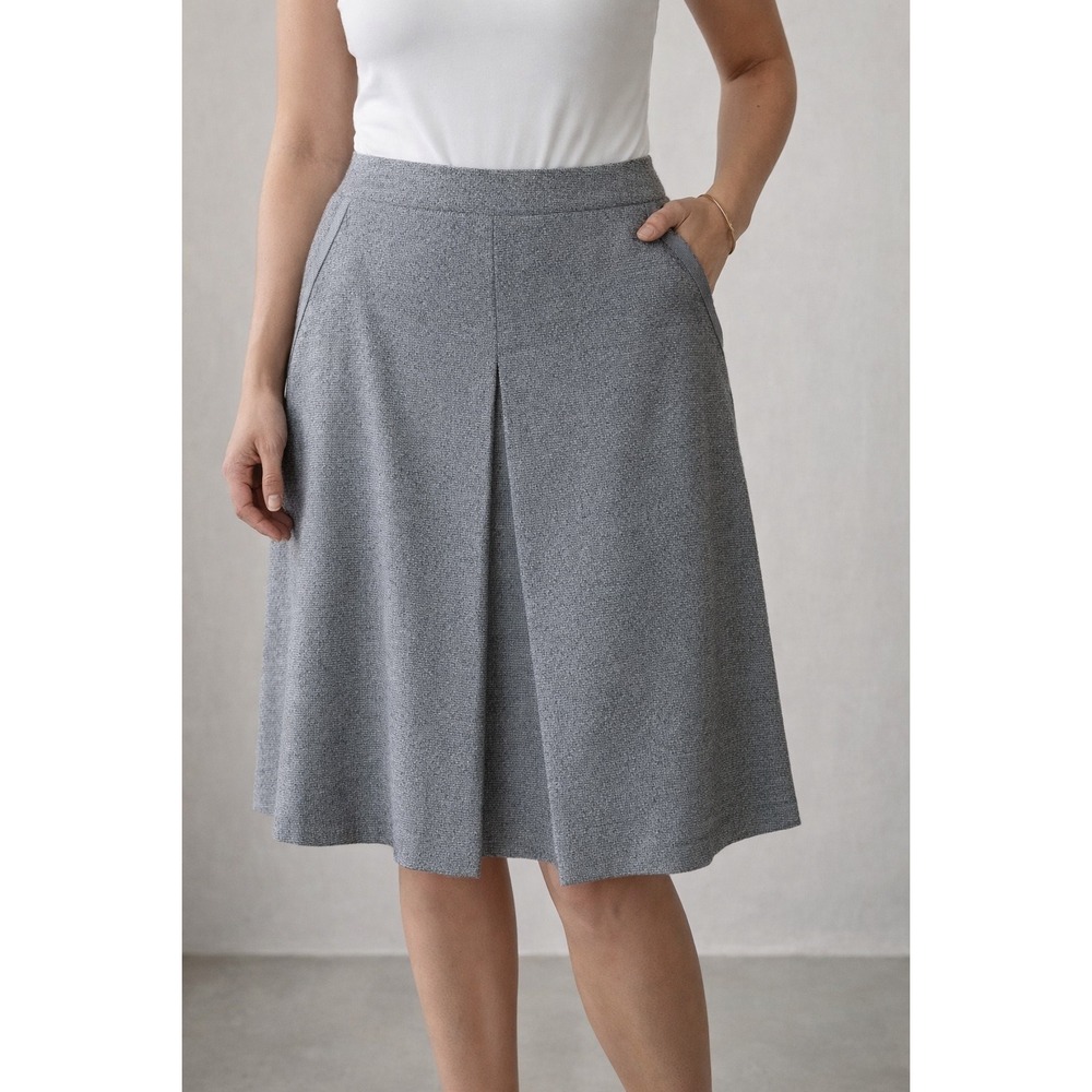 The Limited Gray Pleated A-Line Skirt Grosgrain Trim Pockets 712-2502 Size 4 NEW